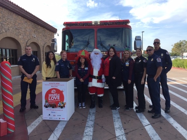 Firefighters with Santa